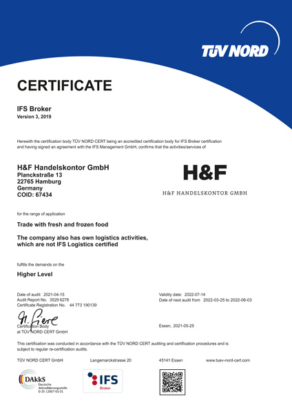 Henne & Friends IFS Broker certificate - english