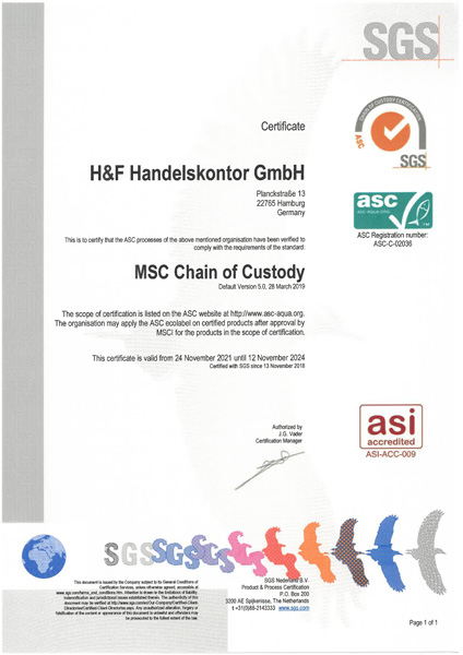 Henne und Friends MSC certificate